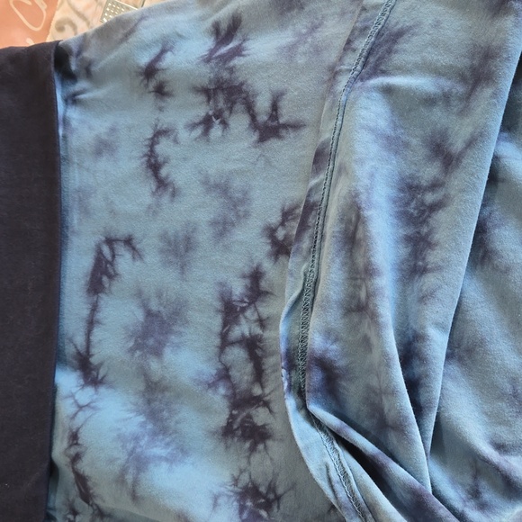 Soul Flower- Blue & Navy tye dye fold over waist women Size Medium casual skirt - Picture 3 of 4